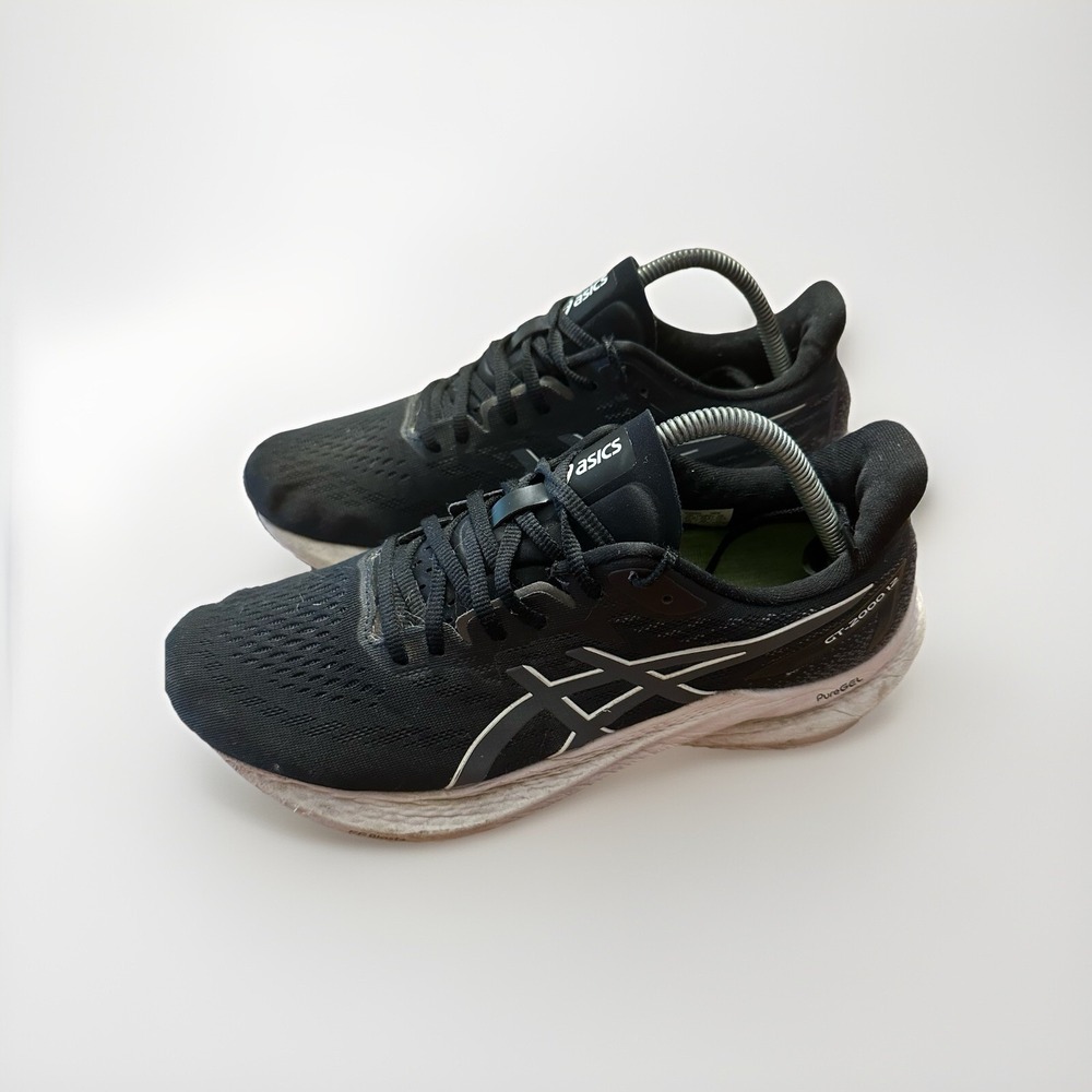 Asics GT 2000 12 Athletic Running Shoes Sneakers Black White Women's Sz10.5 Wide